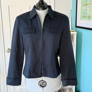 JohnPaulRichard Blue Utility Jacket with Modern Design (size 4P)